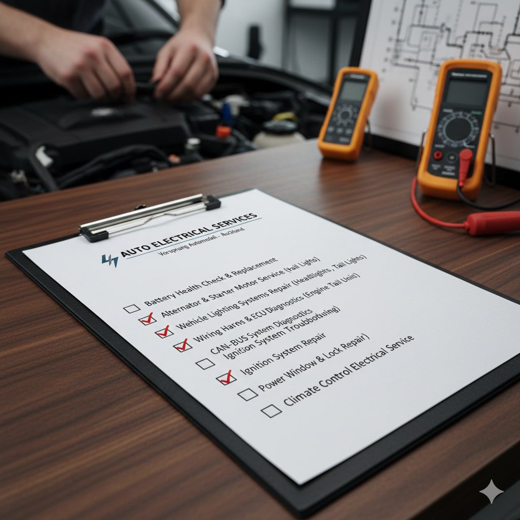 checklist of auto electrical services